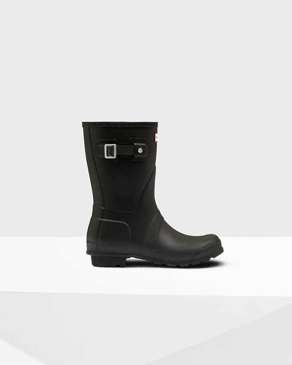 Womens Hunter Original Short Mid-Calf Rain Boots Black | RKGPEV-940